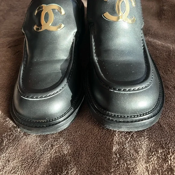 CHANEL LOAFERS BLOCK SHOES CC LOGO - Picture 6 of 16